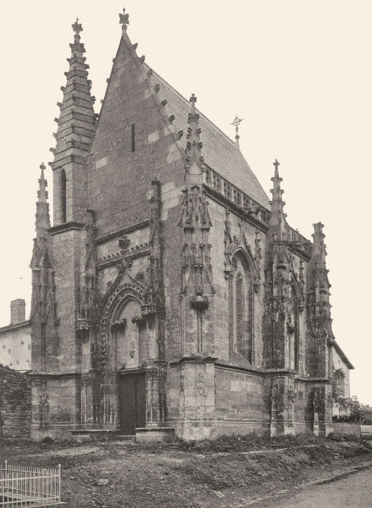 DEUX-SÈVRES. Ménigoute- Chapelle 1904 old antique vintage print picture